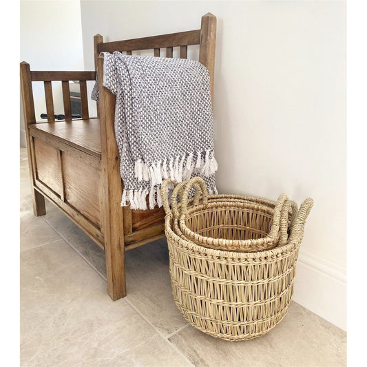 Set of Three Dried Seagrass Baskets - Ashton and Finch