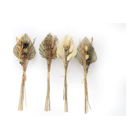 Set of Four Bouquets of Dried Grasses with Palm Spear - Ashton and Finch