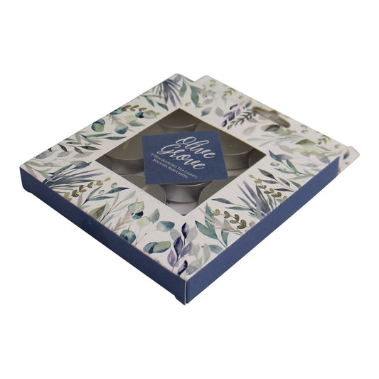 Pack of 9 Gift Boxed Olive Grove Fragranced Tealight Candles - Ashton and Finch
