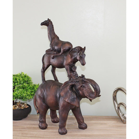 Bronze Effect Stacking Animals Ornament - Ashton and Finch
