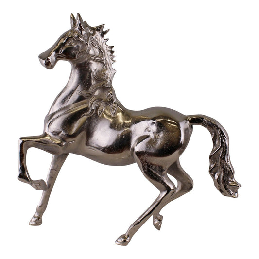 Large Silver Metal Horse Ornament, 39cm Tall - Ashton and Finch