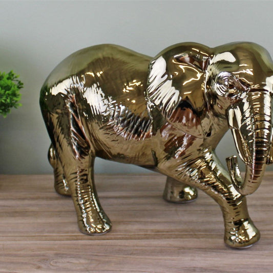 Large Golden Elephant Ornament 34cm - Ashton and Finch