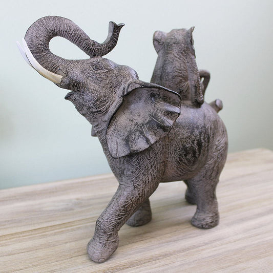 Climbing Elephants Ornament with Natural Effect - Ashton and Finch