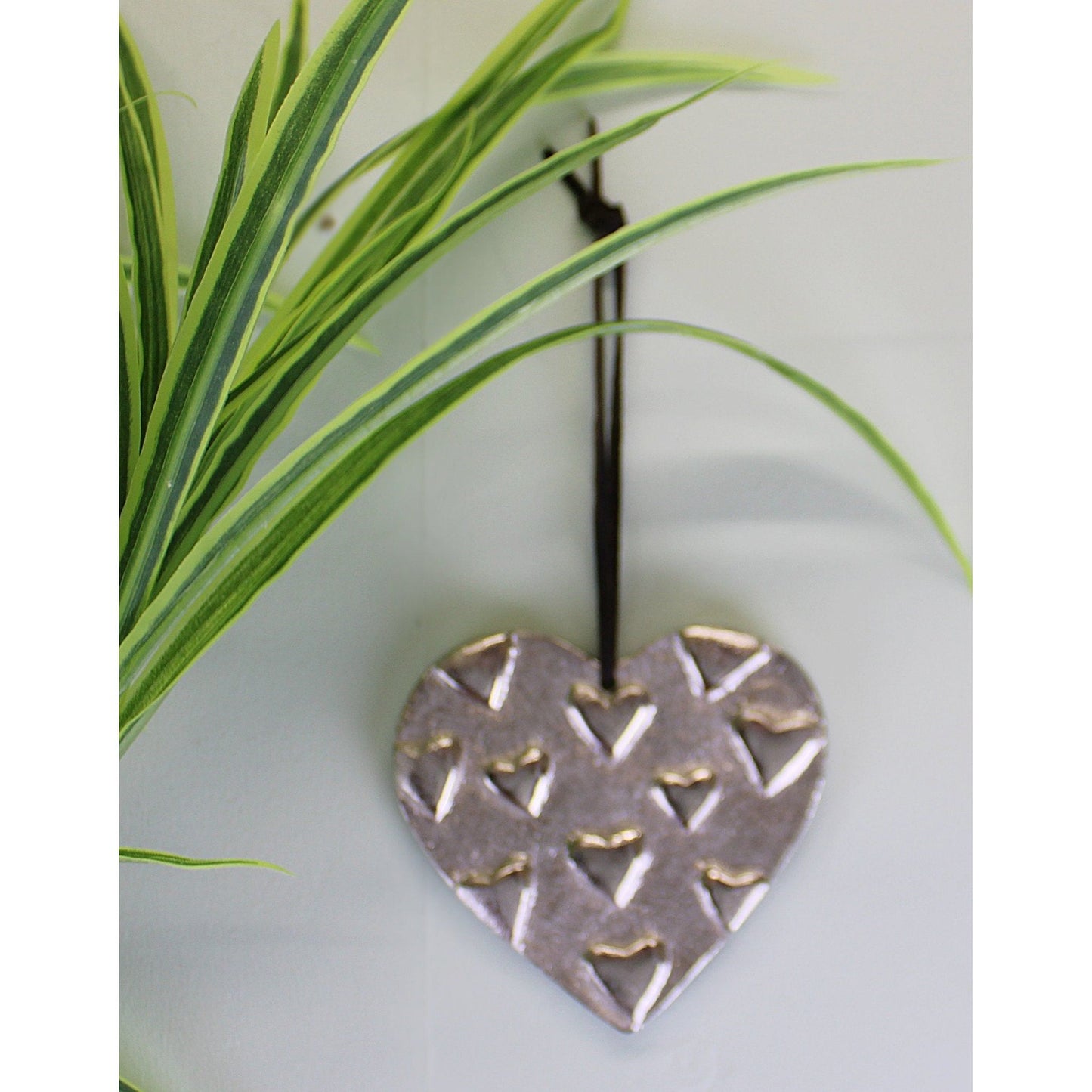 Hanging Silver Metal Heart Ornament, 10cm - Ashton and Finch
