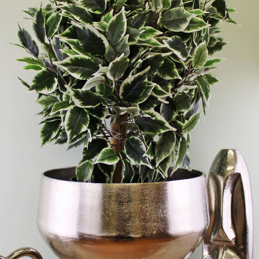 Silver Metal Planter/Bowl With Feet, 35cm - Ashton and Finch