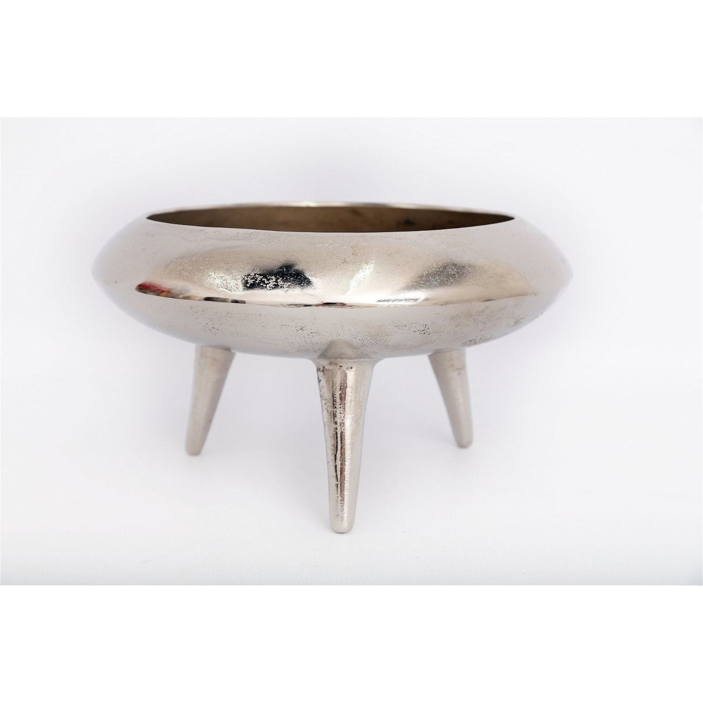 Silver Metal Planter/Bowl With Feet 39cm - Ashton and Finch