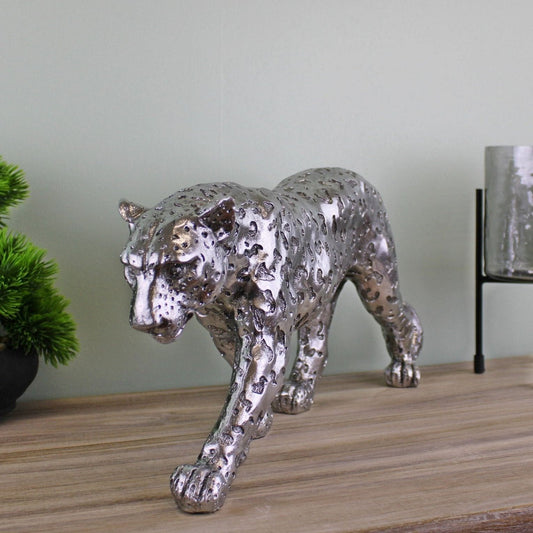 Silver Leopard Ornament Large - Ashton and Finch
