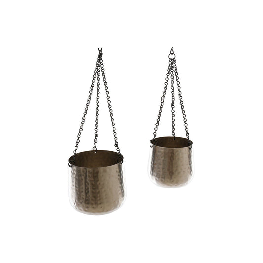 Set of Two Hanging Hammered Planters - Ashton and Finch