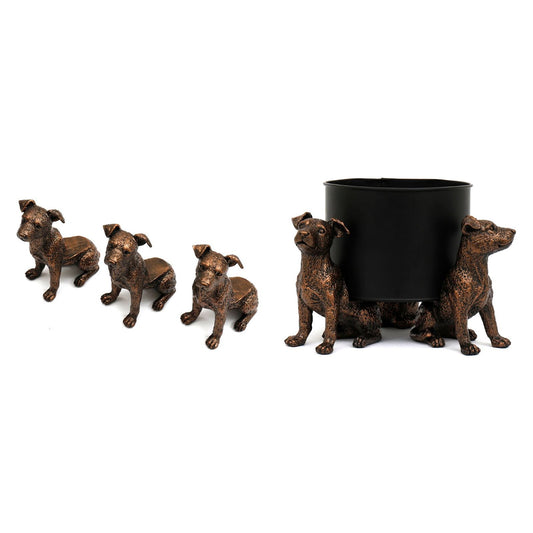 Set of Three Bronze Dog Pot Risers - Ashton and Finch