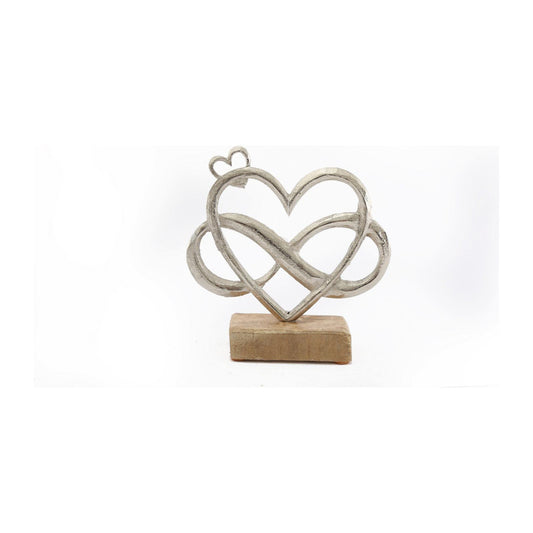 Metal Silver Entwined Hearts On A Wooden Base Small - Ashton and Finch