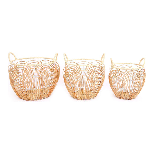 Set of Three Round Willow Baskets - Ashton and Finch