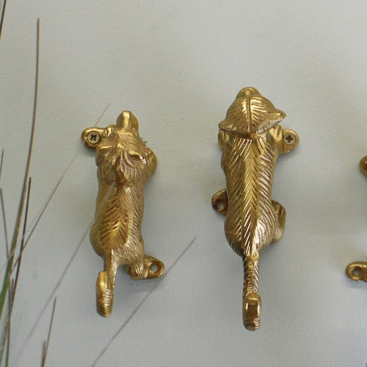 Set of 3 Gold Metal Safari Animal Coat Hooks - Ashton and Finch