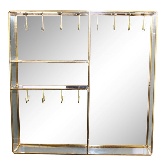 Gold Metal And Glass Mirror Wall Hung Jewellery Box - Ashton and Finch
