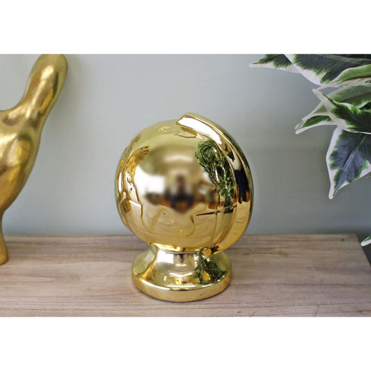 Metallic Gold Ceramic Globe Style Money Box - Ashton and Finch