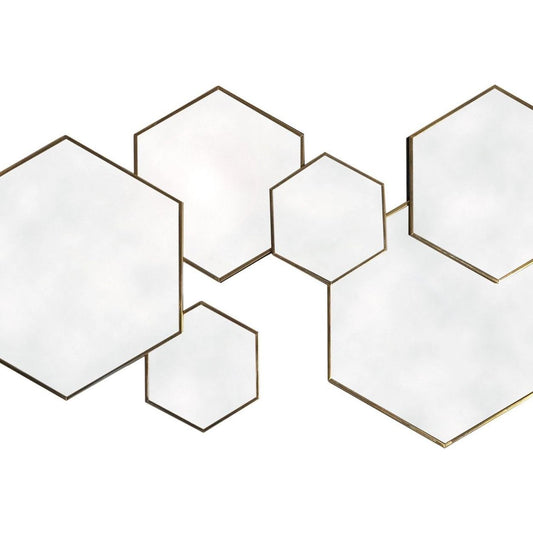 Gold Framed Multi Mirror - Hexagonal - Ashton and Finch