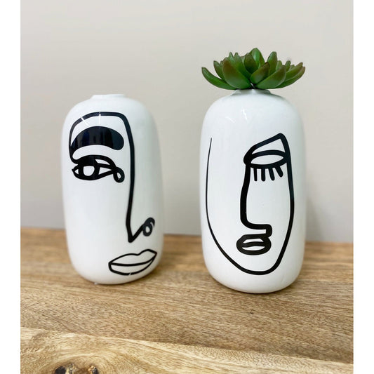Bohome Face Ceramic Vases - Ashton and Finch