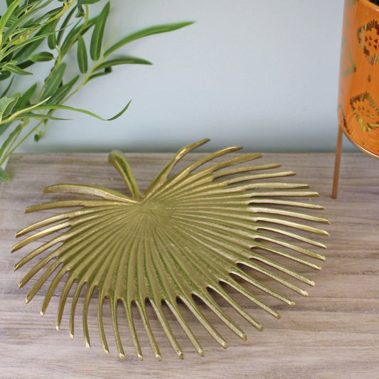 Leaf Shape Gold Metal Decorative Plate - Ashton and Finch