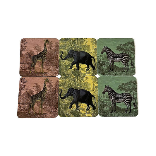 Pack of Six Safari Coasters - Ashton and Finch