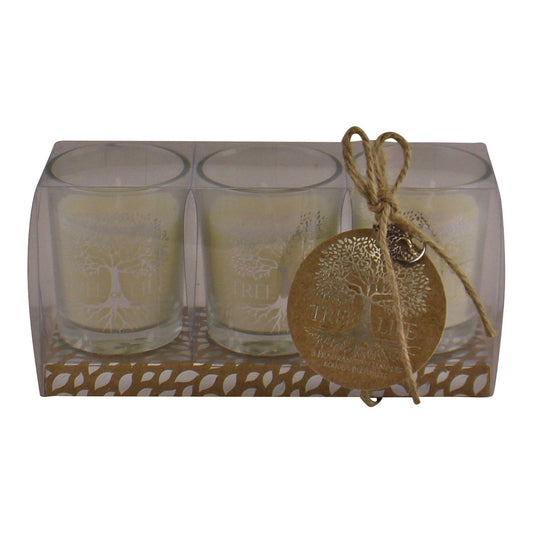 Set Of 3 Tree Of Life Fragranced Votive Candles - Ashton and Finch
