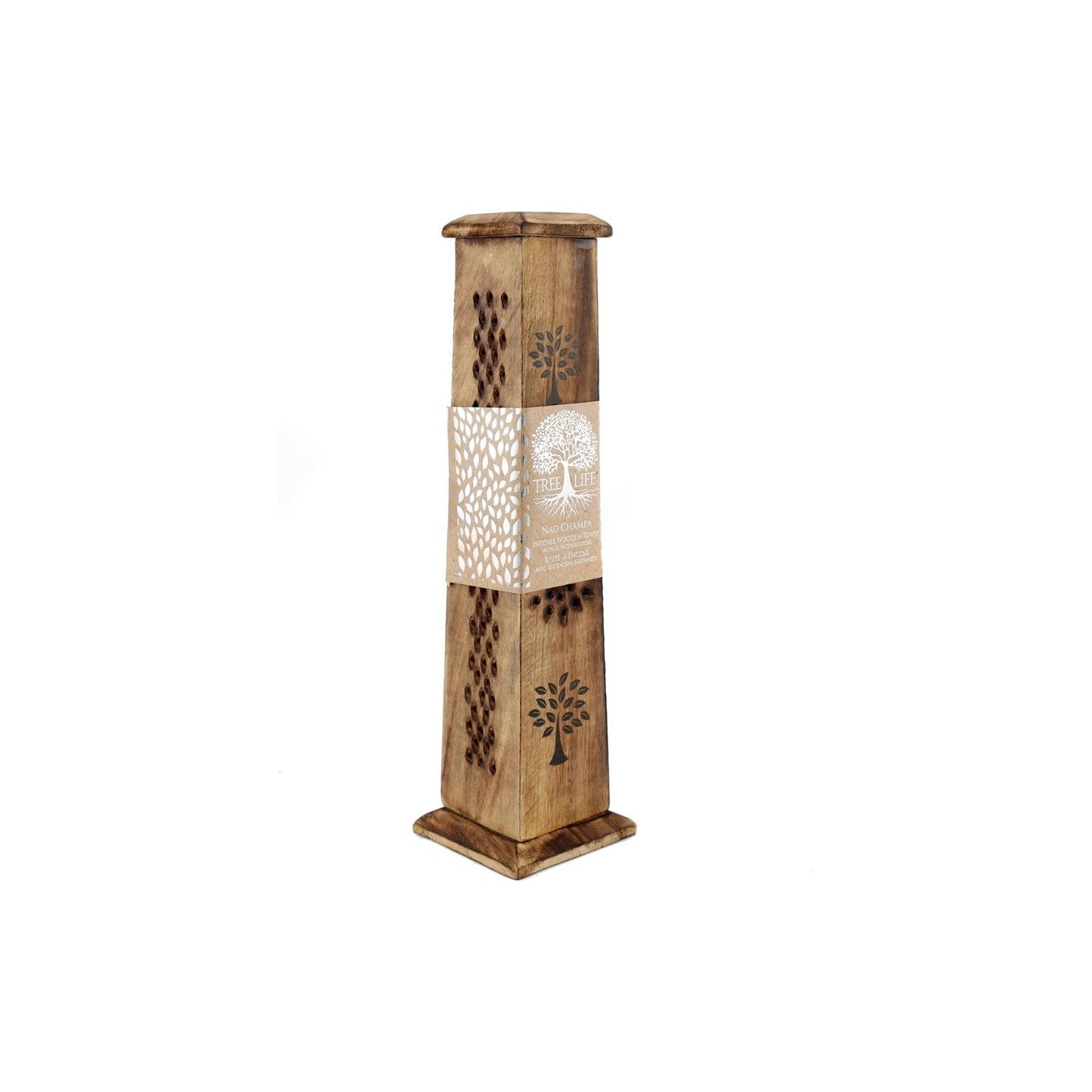 Wooden Tree of Life Tower Incense Stick and Cone Burner Holder - Ashton and Finch
