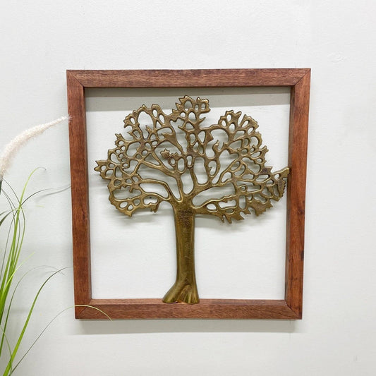 Brass Tree Of Life In Wooden Frame - Ashton and Finch