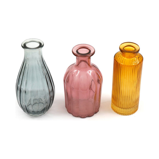 Set of Three Colour Glass Vases - Ashton and Finch