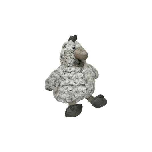 Curled Fur Fabric Grey Chicken Doorstop - Ashton and Finch