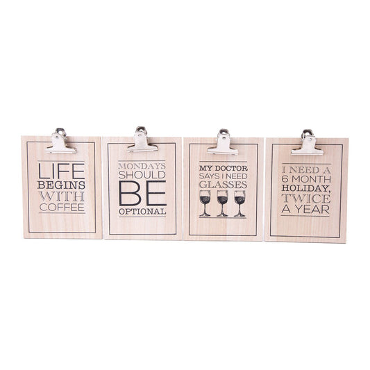 Set of Four Slogan Clipboards - Ashton and Finch