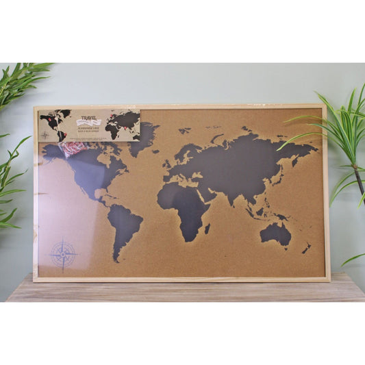 Framed Travel Corkboard Map, 90x60cm - Ashton and Finch