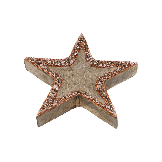 Copper Embellished Wooden Star Bowl - Ashton and Finch