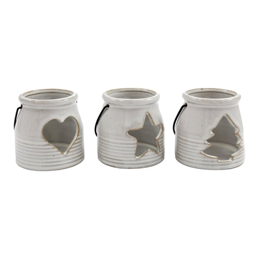 Set of Three Ceramic Tealight Holders - Ashton and Finch