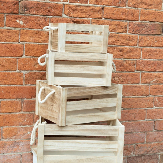 Set of Four Wooden Crates - Ashton and Finch