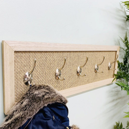 Coat Rack On Woven Board With 5 Hooks - Ashton and Finch