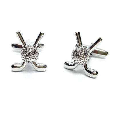 Silver Crossed Golf Clubs & Ball Golfers Cufflinks  | Ashton and Finch
