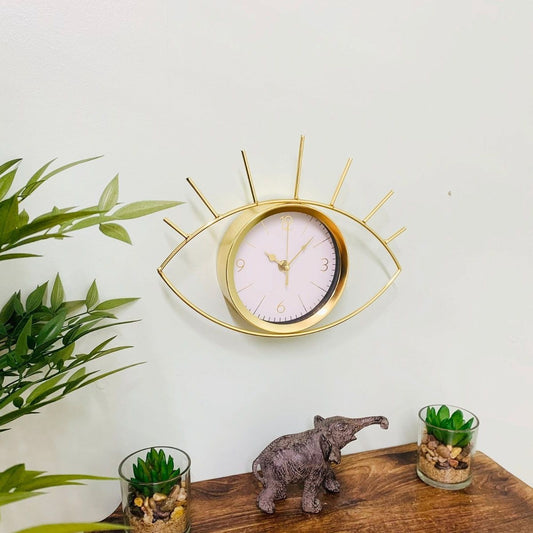 Golden Colour Eye Clock 30cm - Ashton and Finch