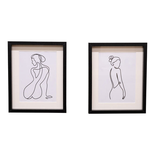 Set of 2 Black Framed Prints of Silhouettes - Ashton and Finch