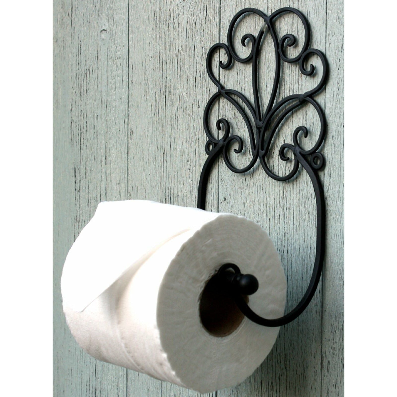 Black Scroll Wall Mounted Toilet Roll Holder - Ashton and Finch