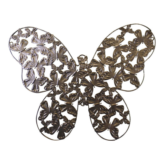 Large Silver Metal Butterfly Design Wall Decor - Ashton and Finch