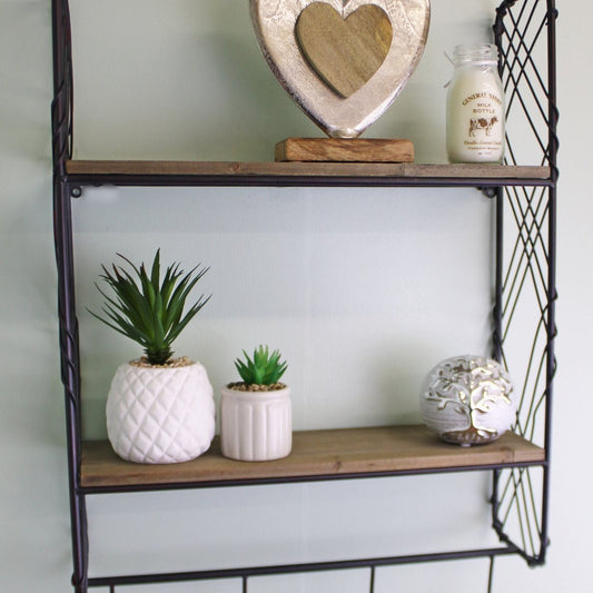 Industrial Style Wall Shelving Unit With Coat Hooks - Ashton and Finch