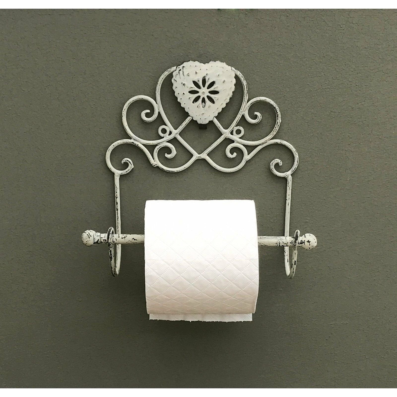 Grey Heart Toilet Roll Holder Wall Mounted - Ashton and Finch