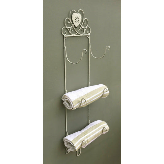 Grey Heart Wall Mounted 3 Towel Holder - Ashton and Finch