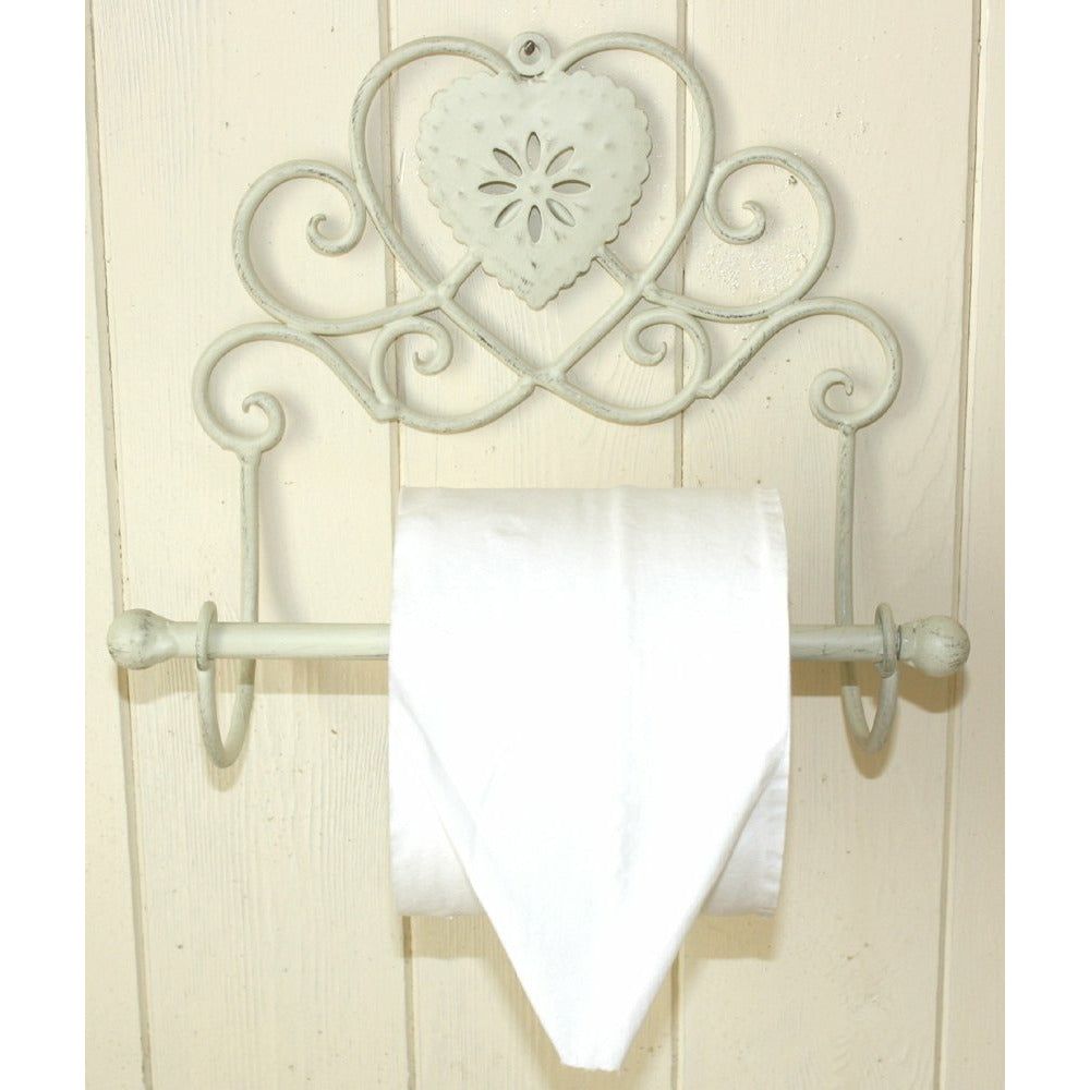 Cream Heart Toilet Roll Holder Wall Mounted - Ashton and Finch