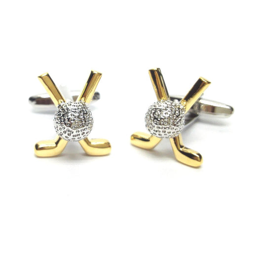 Two Tone Golf Clubs and Ball Sport Cufflinks - Ashton and Finch