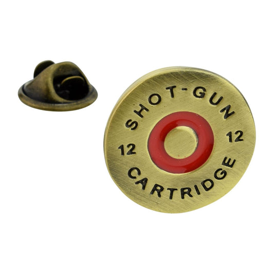 Brass Shotgun Cartridge Cap Lapel Pin Badge - Ashton and Finch