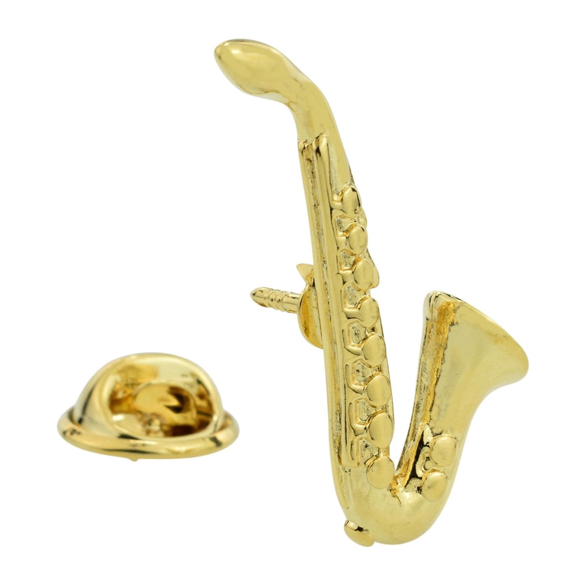 Gold Plated Saxophone Lapel Pin Badge - Ashton and Finch