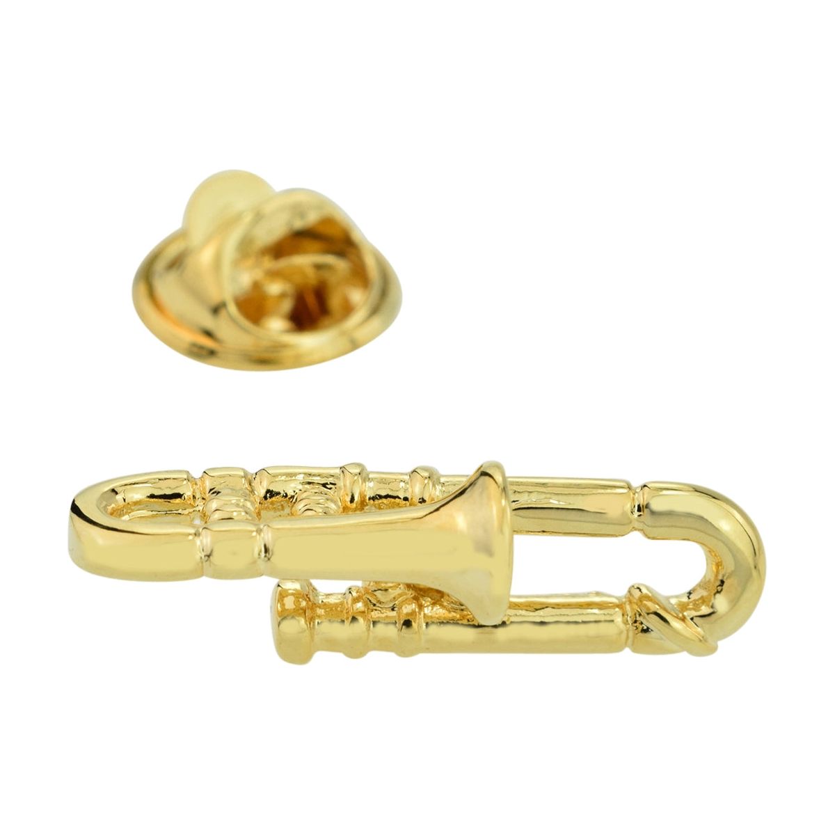 Gold Plated Trombone Music Instrument Lapel Pin badge - Ashton and Finch