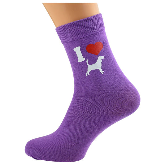 I Love Beagles Womens Dog Purple Socks - Ashton and Finch