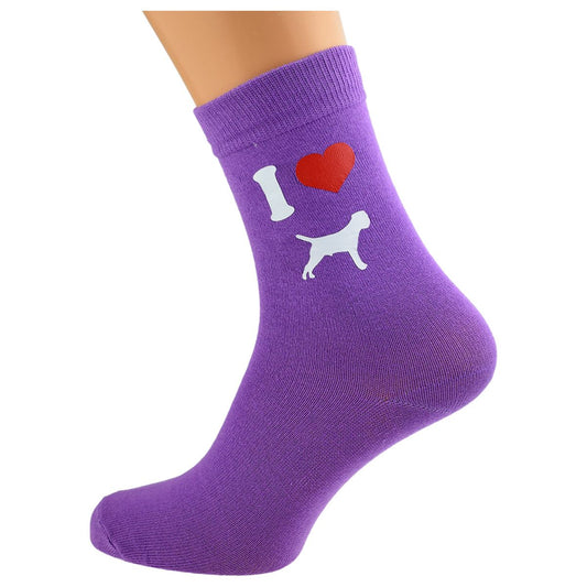 I Love Border Terriers Womens Dog Purple Socks - Ashton and Finch
