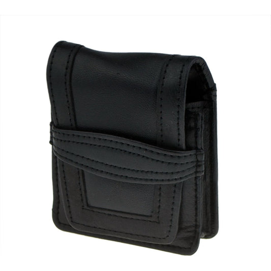 Black Flip Leather Cigarette Packet Holder with Lighter Holder - Ashton and Finch