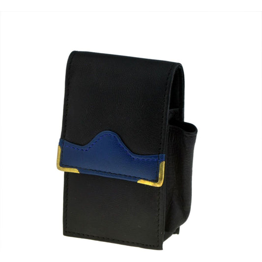Black & Blue Hill Leather Cigarette Packet Holder with Lighter Holder - Ashton and Finch